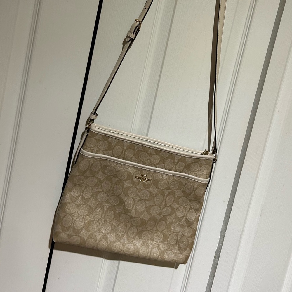 Leather coach crossbody handbag